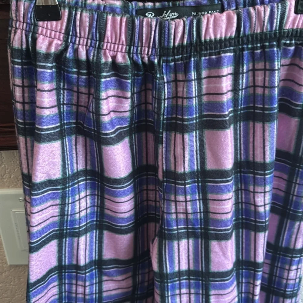 Brooklyn Cloth Girls 14/16 Punk & Purple Plaid Pajama Comfy Loungewear Pajamas